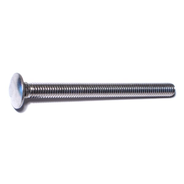 Carriage Bolt, Square Neck, 16 (Coarse), 4-1/2 in L, 18-8 Stainless Steel, 25 PK